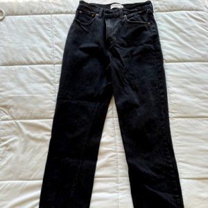 Abercrombie & Fitch The '90s Straight Ultra High Rise Black Jeans, Size 27
